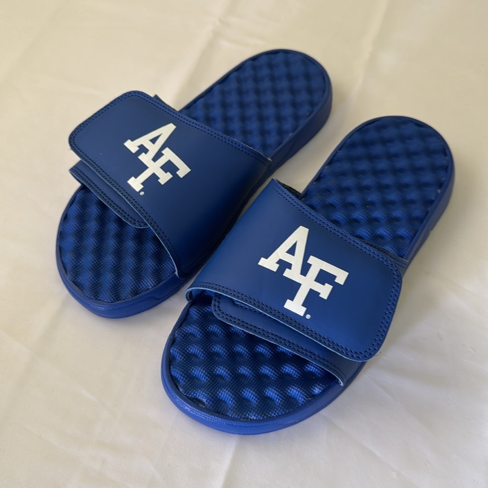 ISlide Royal Air Force Falcons Primary Logo Unisex Sandals Women's Size 7 NWOT